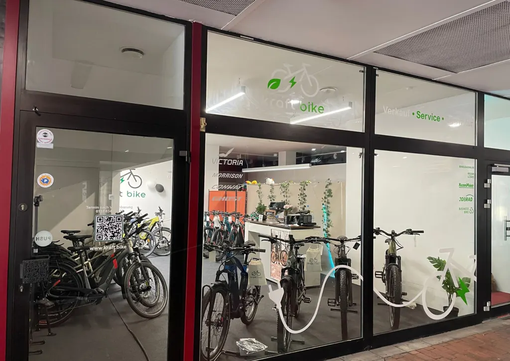 Ladenfront von Kraft Bike in der Marktstraße 14–17 in Plochingen